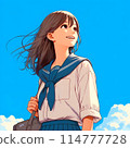 看著天空的學校女孩 114777728