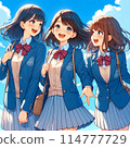 藍天下嬉戲的女高中生 114777729