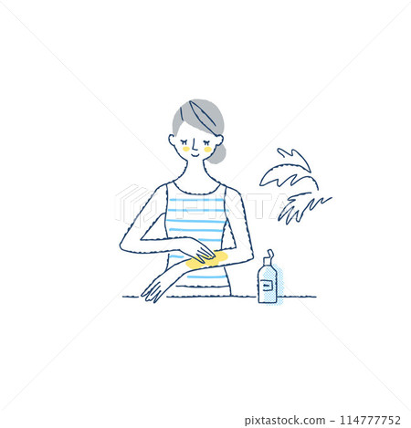 做皮膚護理的年輕女人 114777752