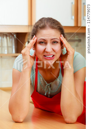 Woman suffering from headache migraine pain. Woman suffering from headache migraine pain. 114779073
