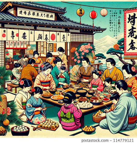 復古插畫素材 114779121