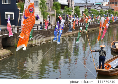 Carp streamers on a clear day in Tochigi Carp streamers on a clear day in Tochigi 114779230