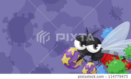 Background illustration of blood-sucking mosquito and virus_16:9 Background illustration of blood-sucking mosquito and virus_16:9 114779473