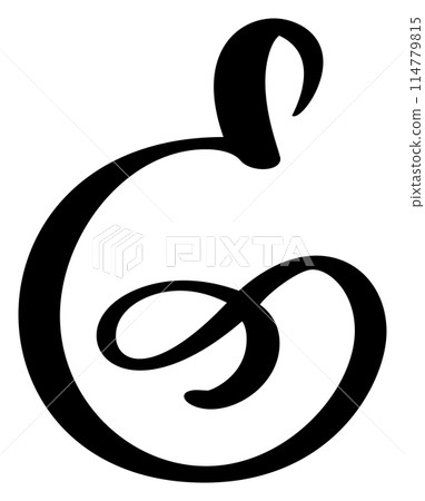 Vector calligraphy hand drawn letter E logo. Script font. Handwritten brush style Vector calligraphy hand drawn letter E logo. Script font. Handwritten brush style 114779815