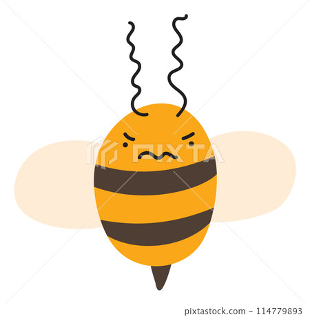 Fly nervous Bee Emoji Icon. Cute kid character. Object summer Symbol flat Vector Honey Art. Cartoon element for web or typographic design, poster Fly nervous Bee Emoji Icon. Cute kid character. Object summer Symbol flat Vector Honey Art. Cartoon element for web or typographic design, poster 114779893