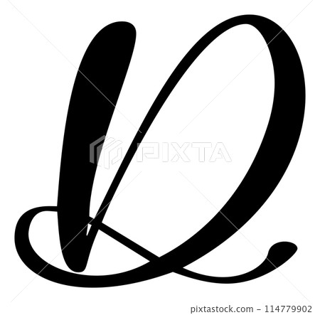 Hand drawn vector calligraphy letter D. Script font logo. Handwritten brush style flourish 114779902
