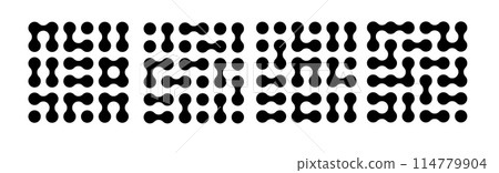 Circle fluid transition logo. Integration abstract symbol. Circles pattern point movement. Vector Circle fluid transition logo. Integration abstract symbol. Circles pattern point movement. Vector 114779904