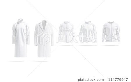 Blank white outwear clothing mockup, front view 114779947
