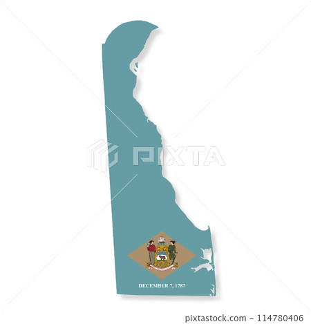 Delaware State Flag Map Illustration Delaware State Flag Map Illustration 114780406