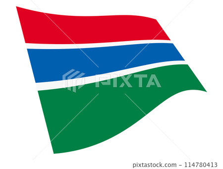 Gambia waving flag graphic with clipping path Gambia waving flag graphic with clipping path 114780413