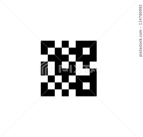 A square black and white QR code on a plain white background. Ideal for digital marketing and technology concepts A square black and white QR code on a plain white background. Ideal for digital marketing and technology concepts 114780992