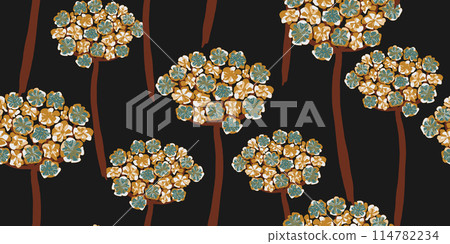 floral frame made of dried flowers on black floral frame made of dried flowers on black 114782234