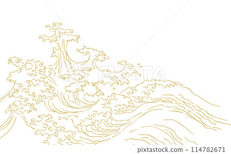 日式觸感金色粗糙海浪噴霧。 日式觸感金色粗糙海浪噴霧。 114782671
