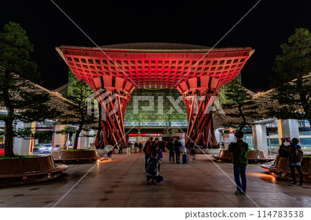 Ishikawa Prefecture, Kanazawa City, Tsuzumimon Gate in front of Kanazawa Station Ishikawa Prefecture, Kanazawa City, Tsuzumimon Gate in front of Kanazawa Station 114783538
