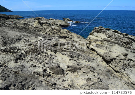 Rocky landscape on the Shonai coast Rocky landscape on the Shonai coast 114783576