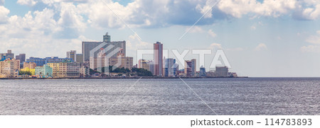 Old Havana City, Capital of Cuba, Ocean Coast. Cloudy Day Old Havana City, Capital of Cuba, Ocean Coast. Cloudy Day 114783893