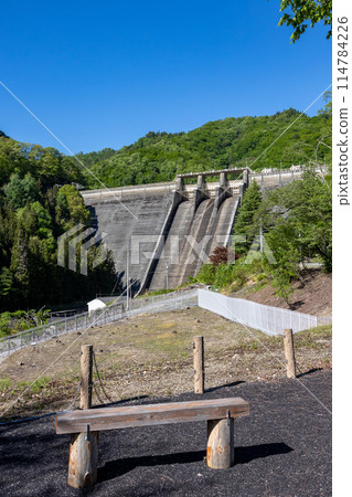 Sudagai Dam in early summer, Minakami Town, Gunma Prefecture 114784226