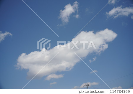 Summer blue sky and white clouds Summer blue sky and white clouds 114784569