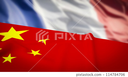 The Chinese and French flag for Business concept 3d rendering. The Chinese and French flag for Business concept 3d rendering. 114784706