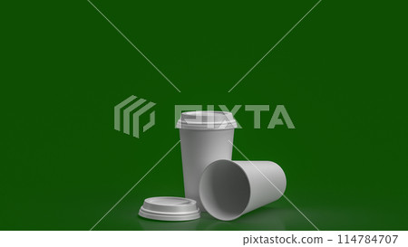 The Coffee paper cup for hot drink concept 3d rendering. 114784707