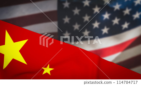 The Chinese and USA flag for Business concept 3d rendering. 114784717
