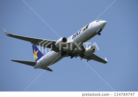 天馬航空飛機從鹿兒島機場起飛 天馬航空飛機從鹿兒島機場起飛 114784747
