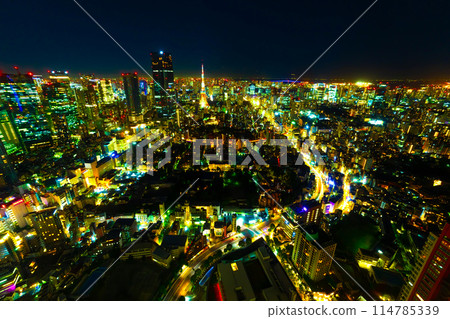 Tokyo night view wide Tokyo night view wide 114785339