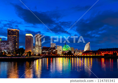 Yokohama Minato Mirai night view Yokohama Minato Mirai night view 114785341