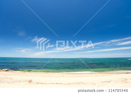 View of Awashima Island in the Sea of Japan from Murakami City, Niigata Prefecture View of Awashima Island in the Sea of Japan from Murakami City, Niigata Prefecture 114785548