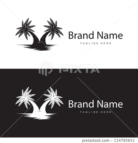Coconut Tree Logo Design, Beach Plant Vector, Palm Tree Summer, Illustration Template Coconut Tree Logo Design, Beach Plant Vector, Palm Tree Summer, Illustration Template 114785651