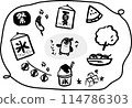 Summer festival hand drawn set illustration_penguin 114786303