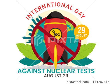 International Day Against Nuclear Tests Vector Illustration for August 29 Features a Earth, and Rocket Bomb in a Flat Style Cartoon Background International Day Against Nuclear Tests Vector Illustration for August 29 Features a Earth, and Rocket Bomb in a Flat Style Cartoon Background 114787616