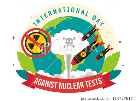 International Day Against Nuclear Tests Vector Illustration for August 29 Features a Earth, and Rocket Bomb in a Flat Style Cartoon Background International Day Against Nuclear Tests Vector Illustration for August 29 Features a Earth, and Rocket Bomb in a Flat Style Cartoon Background 114787617
