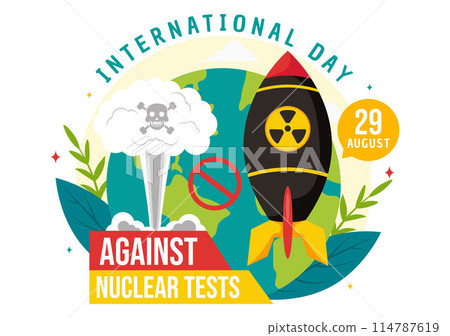 International Day Against Nuclear Tests Vector Illustration for August 29 Features a Earth, and Rocket Bomb in a Flat Style Cartoon Background International Day Against Nuclear Tests Vector Illustration for August 29 Features a Earth, and Rocket Bomb in a Flat Style Cartoon Background 114787619
