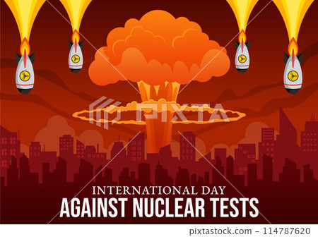 International Day Against Nuclear Tests Vector Illustration for August 29 Features a Earth, and Rocket Bomb in a Flat Style Cartoon Background International Day Against Nuclear Tests Vector Illustration for August 29 Features a Earth, and Rocket Bomb in a Flat Style Cartoon Background 114787620