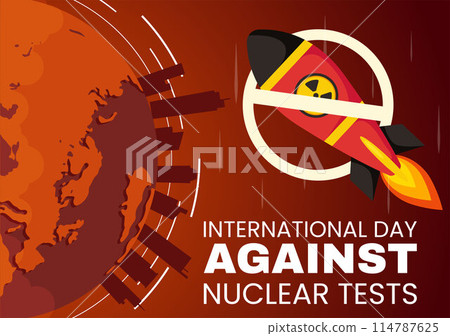 International Day Against Nuclear Tests Vector Illustration for August 29 Features a Earth, and Rocket Bomb in a Flat Style Cartoon Background International Day Against Nuclear Tests Vector Illustration for August 29 Features a Earth, and Rocket Bomb in a Flat Style Cartoon Background 114787625