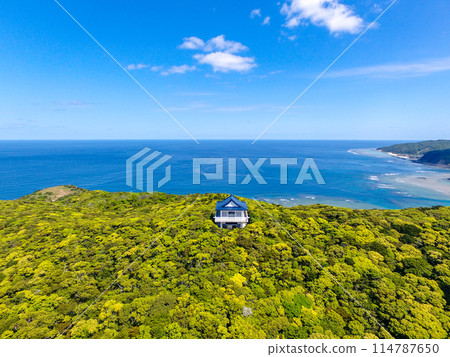 Amami Oshima, Gamouzaki Tourist Park, Observatory, Aerial view Amami Oshima, Gamouzaki Tourist Park, Observatory, Aerial view 114787650