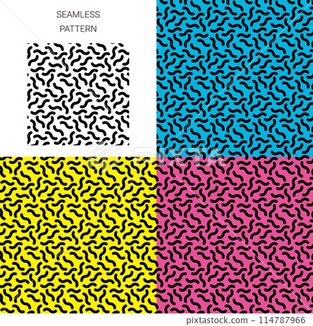 A pattern of randomly placed short wavy lines 114787966