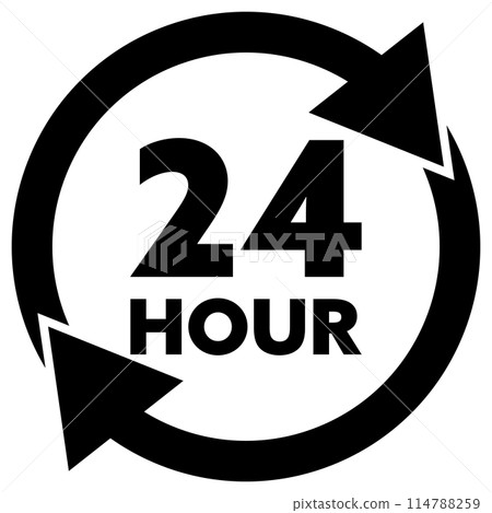 24-hour sign, black 114788259