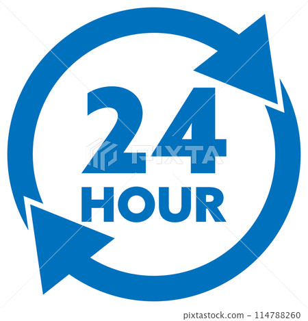 24-hour sign Blue 24-hour sign Blue 114788260