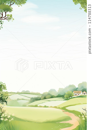 Book cover, digital paper illustration and greeting card design, English countryside style blank vintage art background for printable stationery, book page and ebook idea 114788313