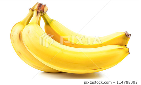 Fresh ripe bananas isolated on white background 114788392