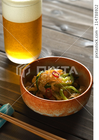 Chinese jellyfish with spicy dressing Chinese jellyfish with spicy dressing 114788922