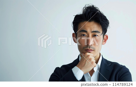 手托下巴思考 114789124