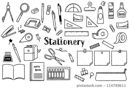 手繪可愛文具插畫集(單色) 手繪可愛文具插畫集(單色) 114789611