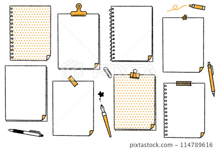 Hand-drawn cute notebook illustration set (2 colors) 114789616