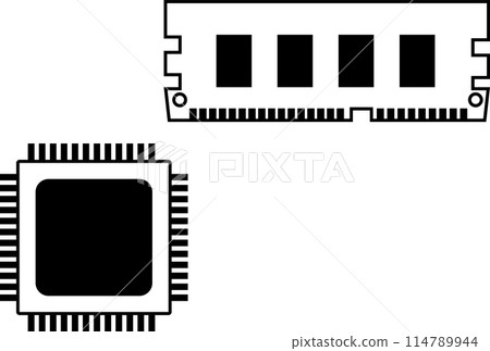 簡單的CPU與RAM圖示素材集 114789944