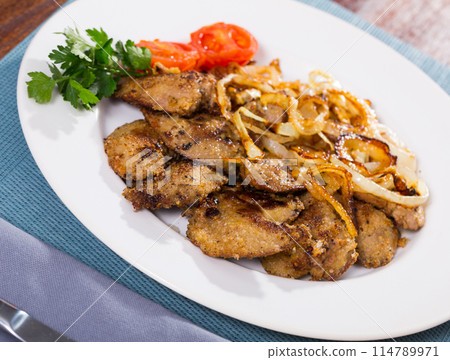 Fried rabbit liver Fried rabbit liver 114789971