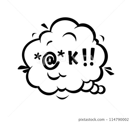 Swear speech bubble in cartoon comic, aggressive expletive curse and hate angry talk, doodle vector. Bad word speech bubble or explicit swear shout of exclamation symbols for rude aggressive emotion Swear speech bubble in cartoon comic, aggressive expletive curse and hate angry talk, doodle vector. Bad word speech bubble or explicit swear shout of exclamation symbols for rude aggressive emotion 114790002