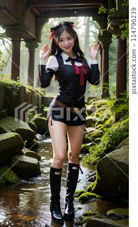 A woman enjoying cosplay 114790239